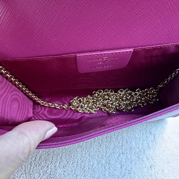 Salvatore Ferragmo Mini Vara Bow Bag in Fuchsia Leather | Mini Crossbody Bag - Picture 3 of 15